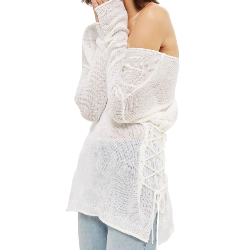 Lattice Side Longline Sweater